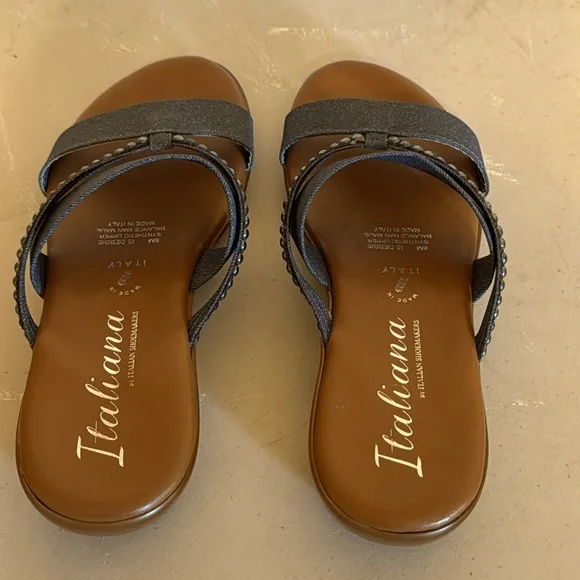 Italiana shoes Navy blue sandals size 8m - Picture 3 of 8